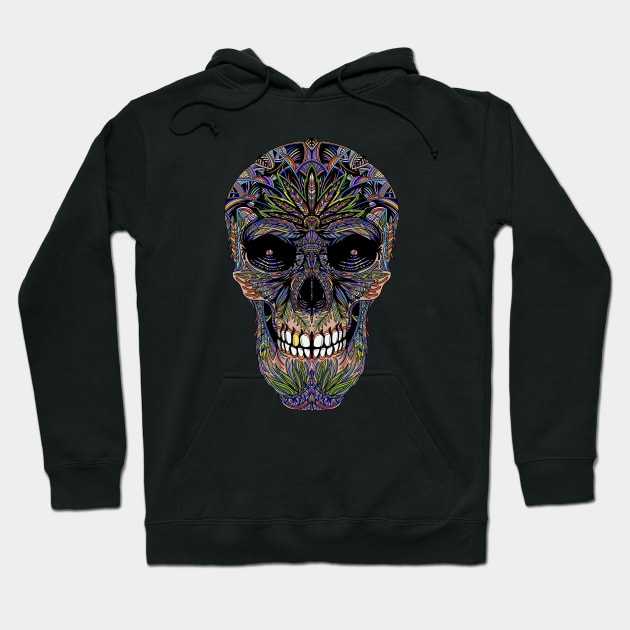 Sugar Skull Day of the Dead Art version #1 Colored Hoodie by DaveDanchuk